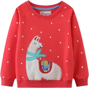 HILEELANG Girl Sweatshirts Pullover Crewneck Winter Long Sleeve Tops Shirts