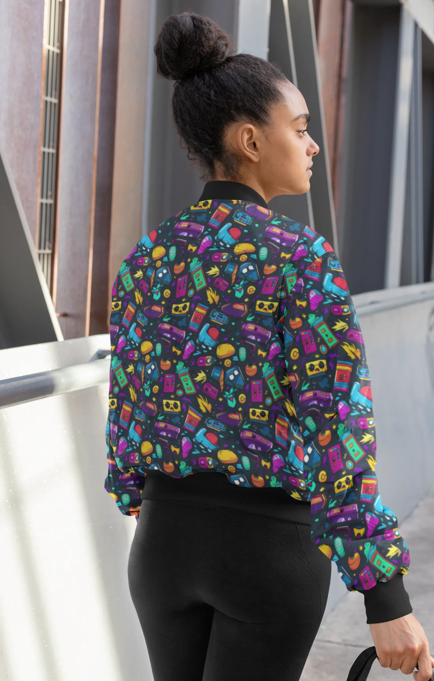Retro Pop Art Bomber Jacket: Retro Statement Style - Trendy Outerwear for All